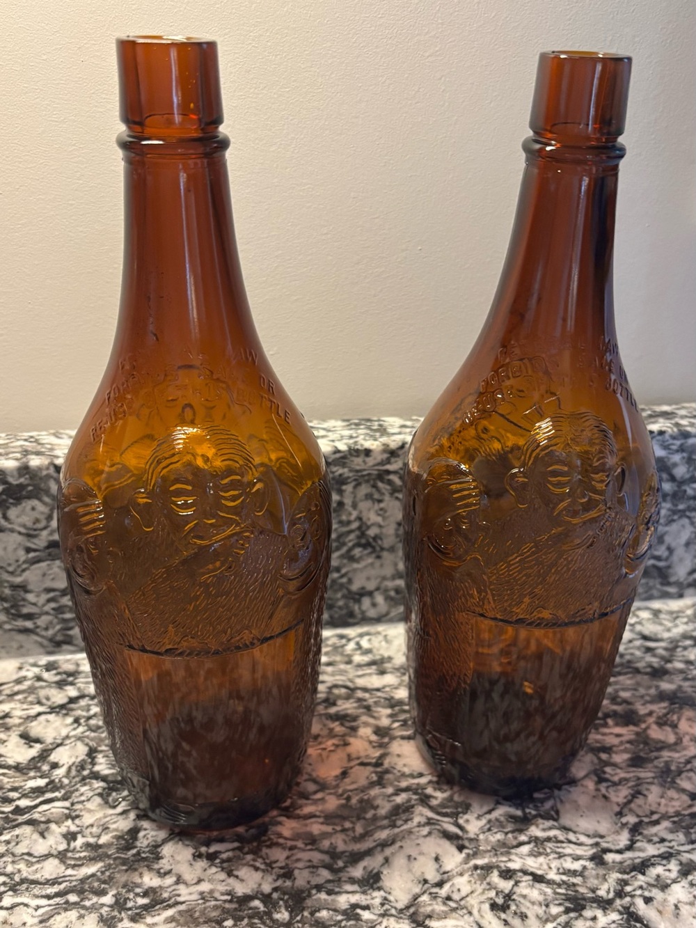 Amber Glass Bottle Decorative - Home Accet